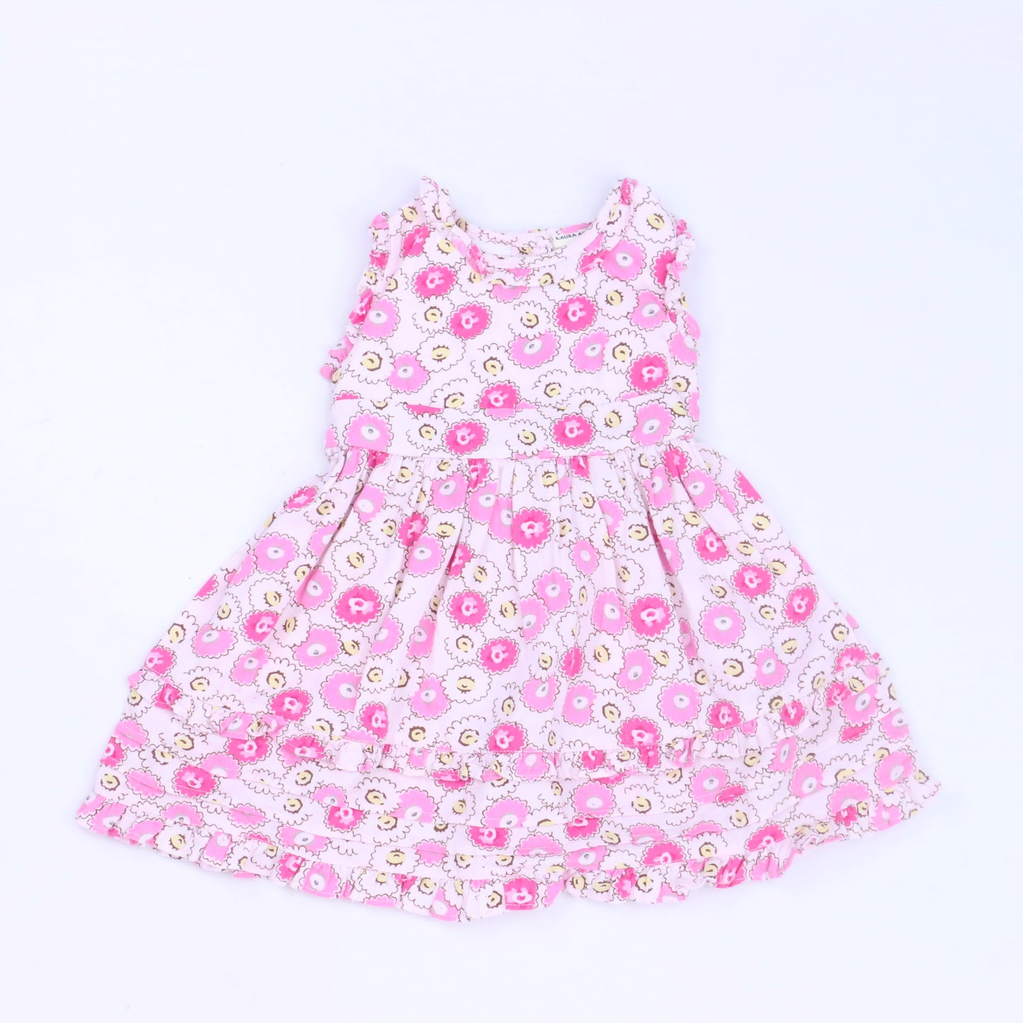 Laura Ashley Girls Pink | Floral Dress Size: 9 Months Pink | Floral