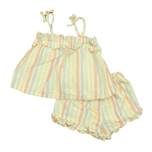 Lauren Conrad Girls White | Pink | Blue Stripe Apparel Sets Size: 9 Months White | Pink | Blue Stripe