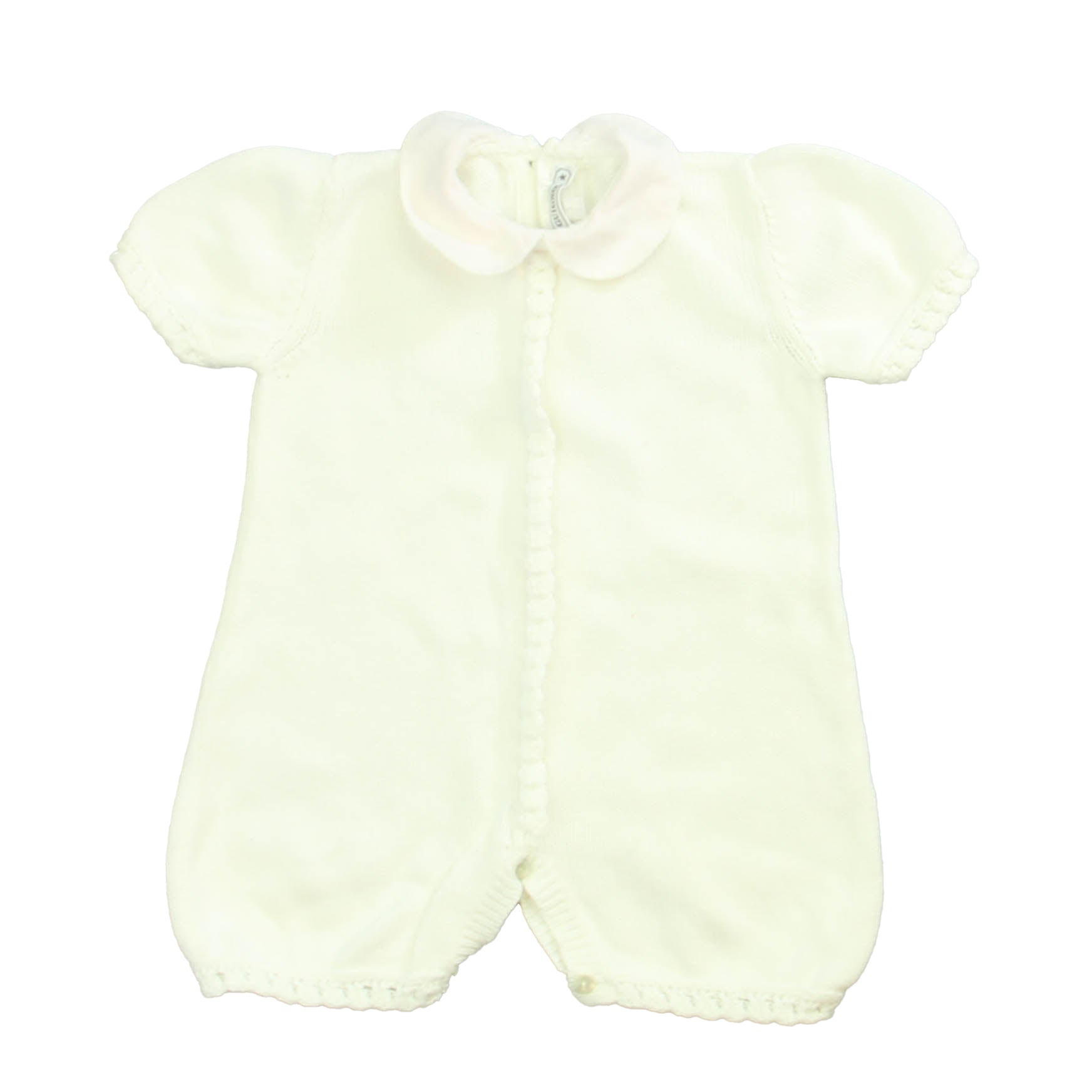 Le Guignol Girls White | Pink Romper Size: 3 Months White | Pink