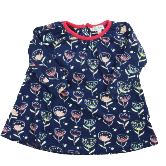 Le Top Girls Navy Floral Dress Size: 3 Months Navy Floral