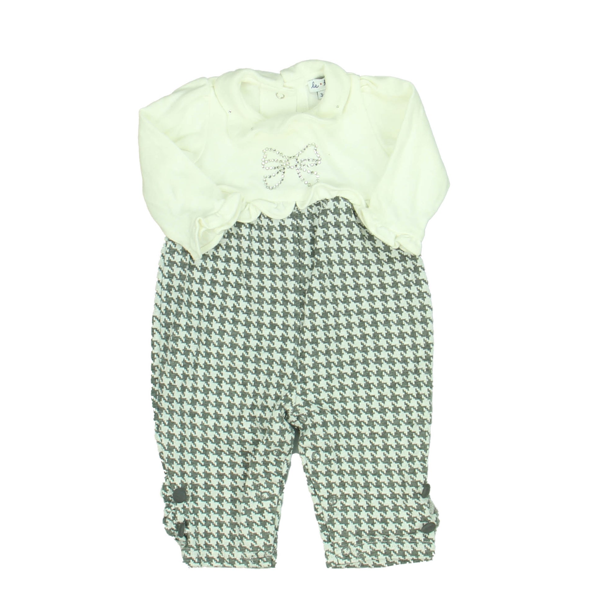 Le Top Girls White | Grey Long Sleeve Outfit Size: 3 Months White | Grey