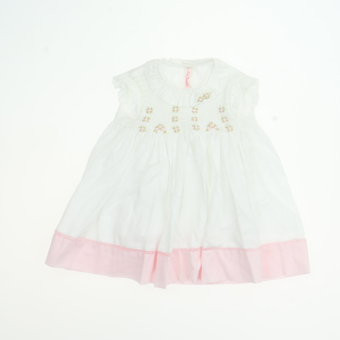 Les Petites Girls White | Pink Dress Size: 3-6 Months White | Pink