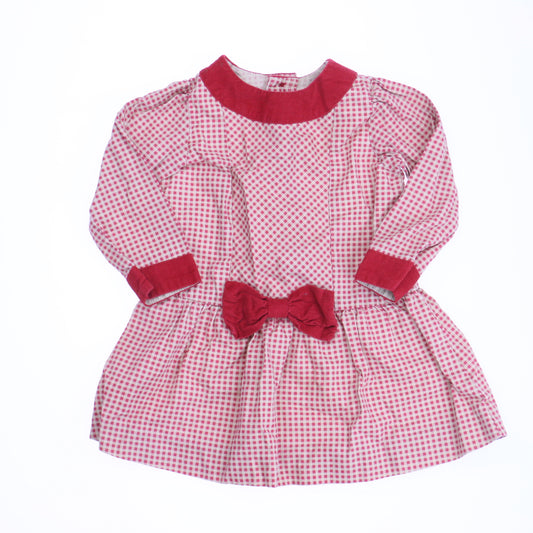 Les Petits Soleils Girls Red | Tan Dress Size: 12 Months Red | Tan