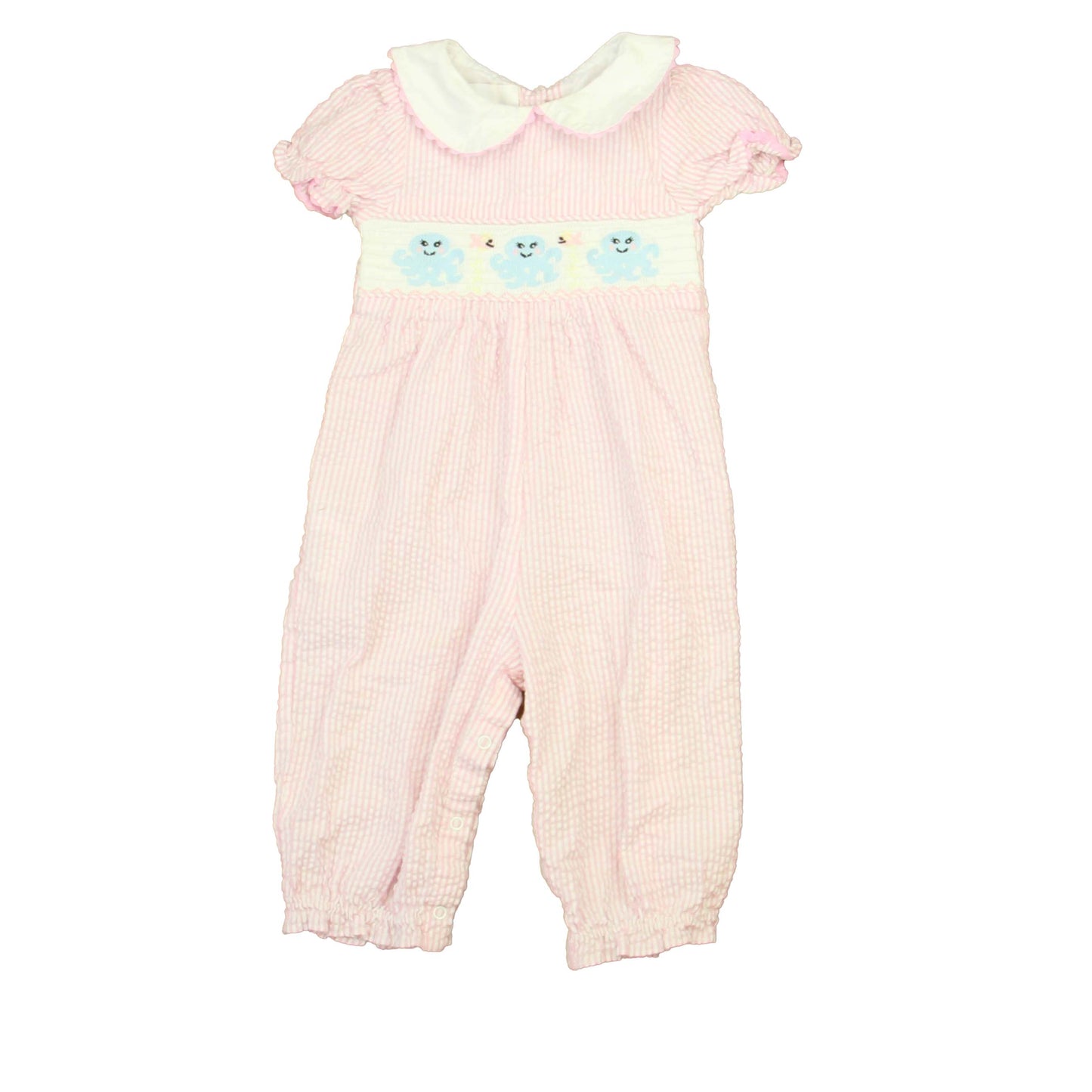 Lil Cactus Girls Pink | White | Blue Romper Size: 12-18 Months Pink | White | Blue