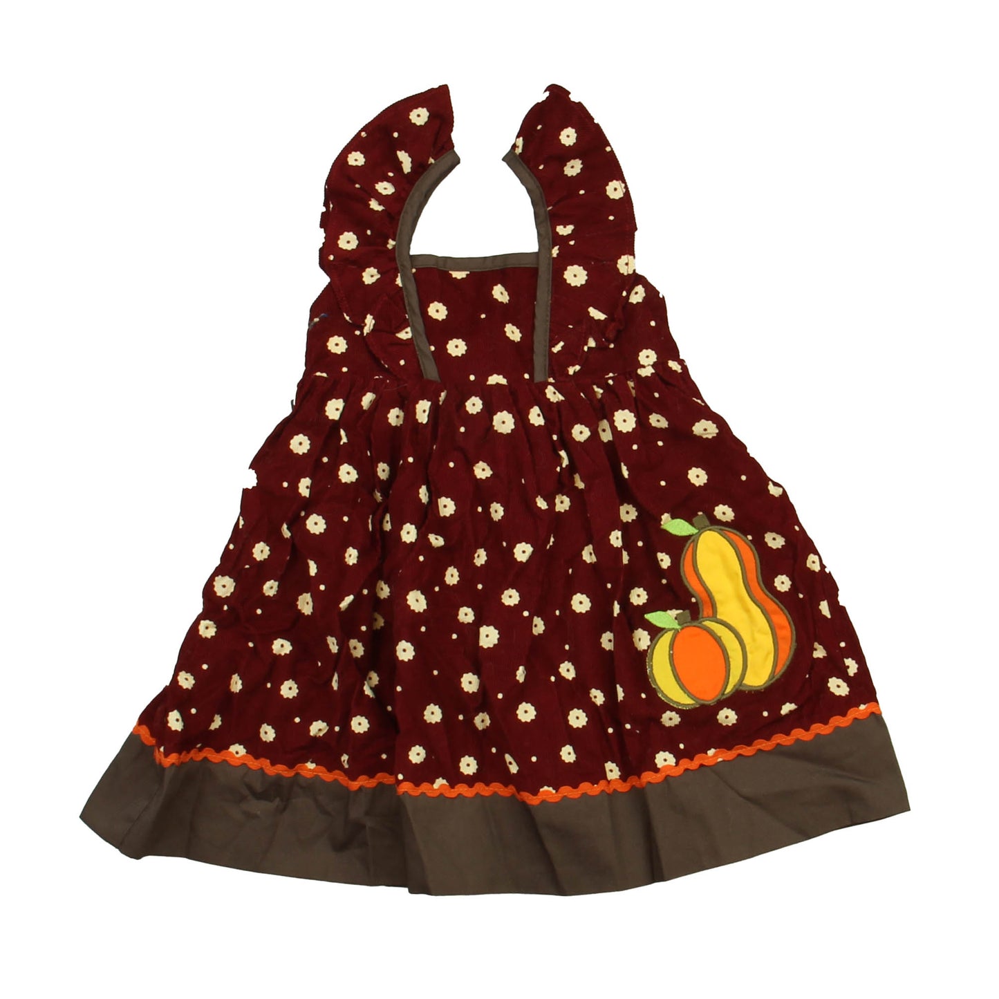 Lil Cactus Girls Maroon Floral Dress Size: 3-6 Months Maroon Floral