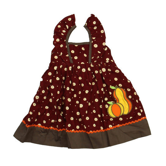Lil Cactus Girls Maroon Floral Dress Size: 3-6 Months Maroon Floral