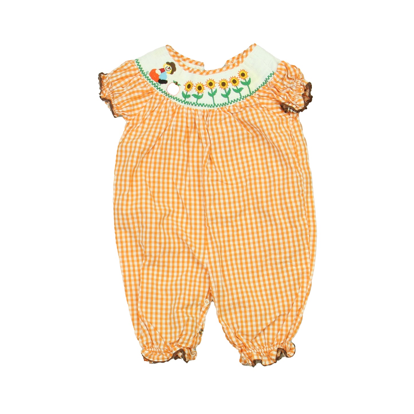 Lil Cactus Girls Orange | White Romper Size: 6-12 Months Orange | White
