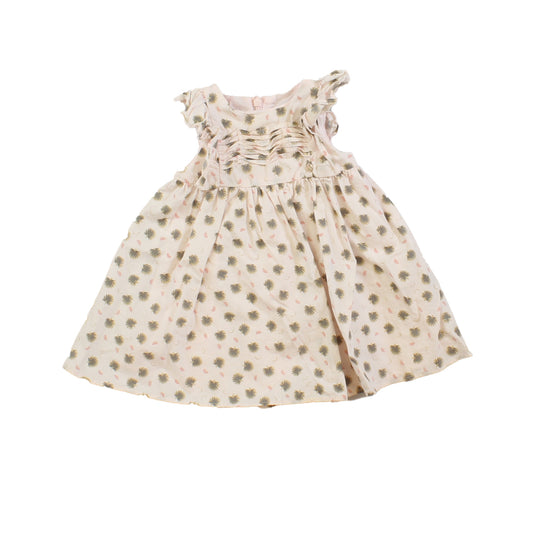 Lili Gaufrette Girls Pink | Green Dress Size: 12 Months Pink | Green