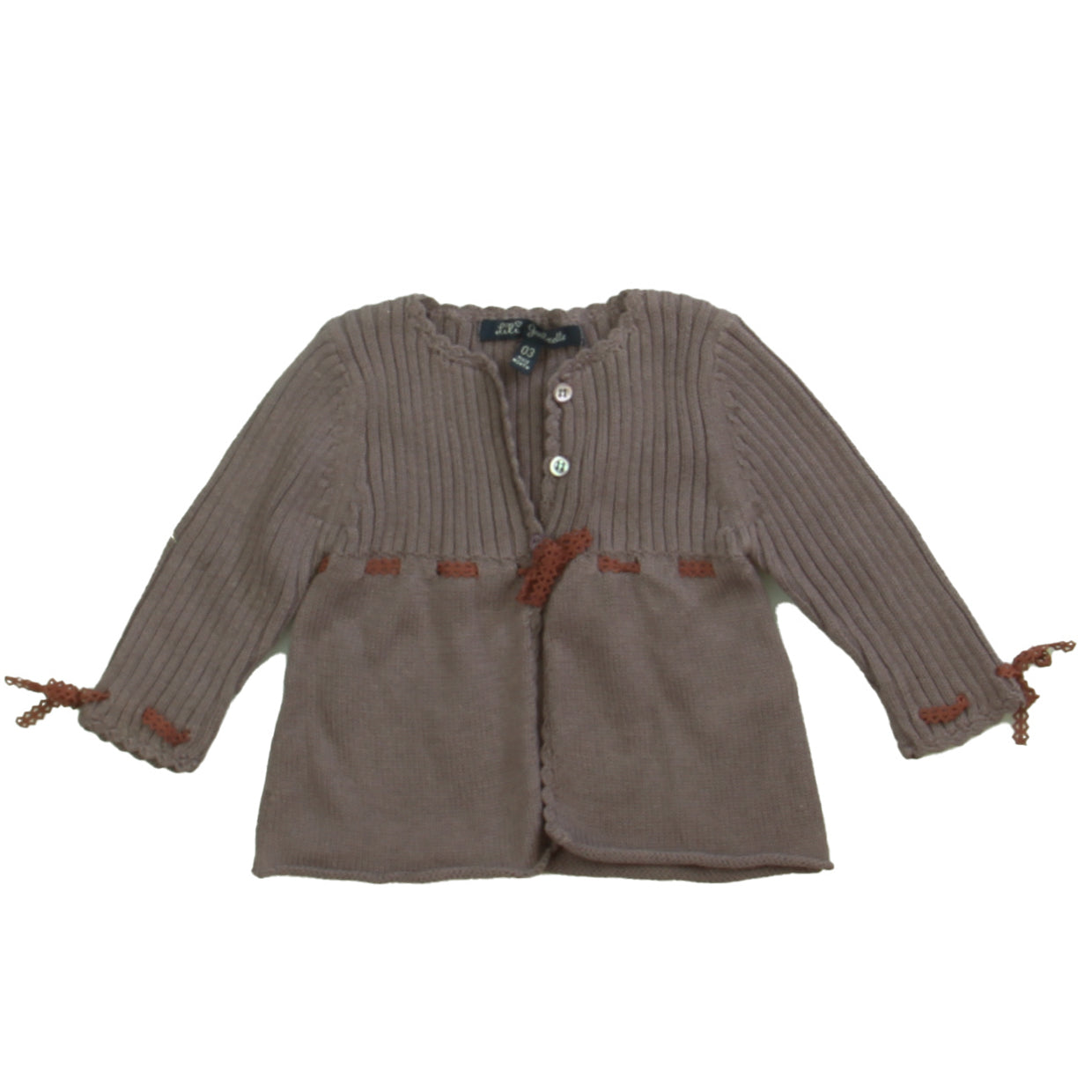 Lili Gaufrette Girls Mauve Cardigan Size: 3 Months Mauve