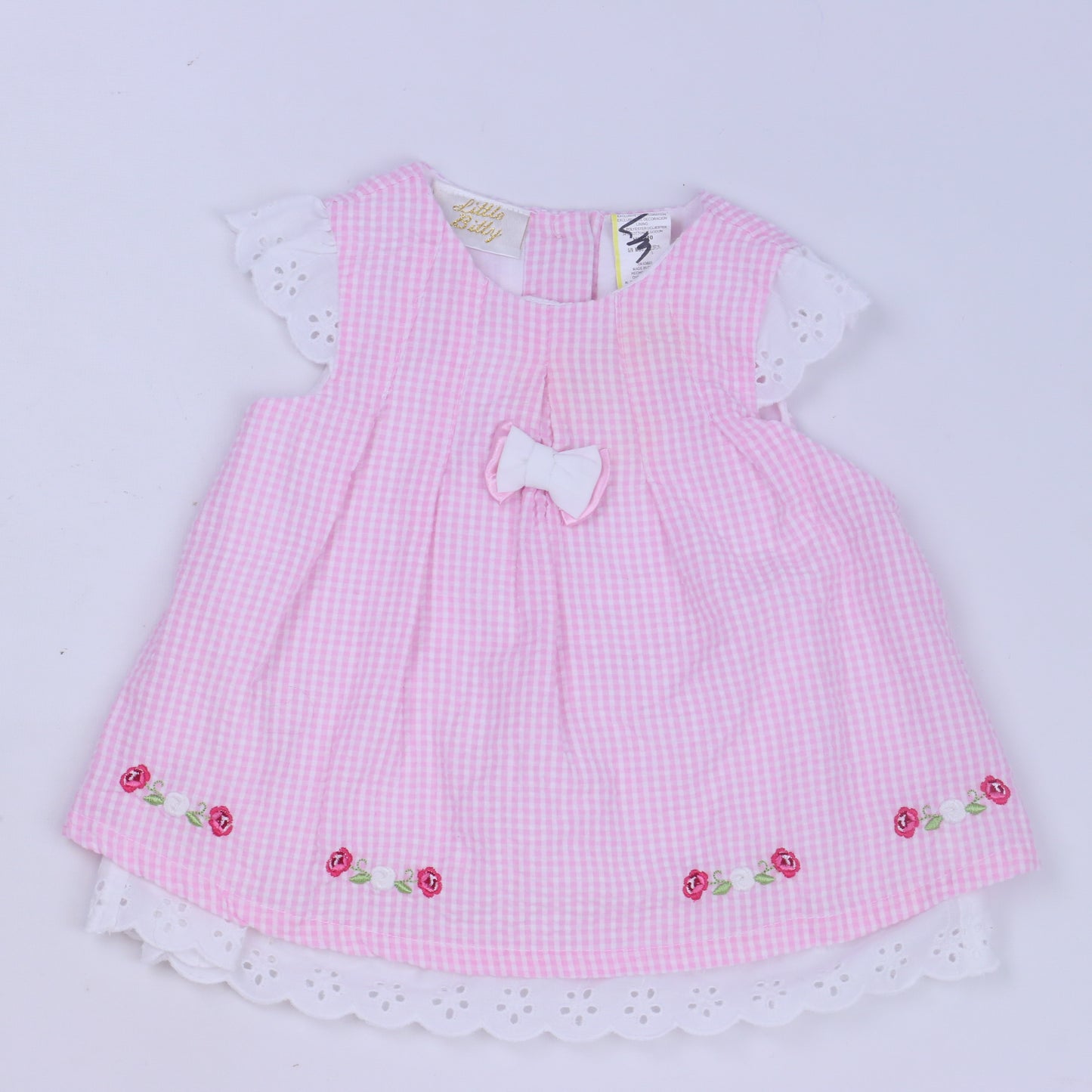 Little Bitty Girls Pink | White Dress Size: 6-9 Months Pink | White