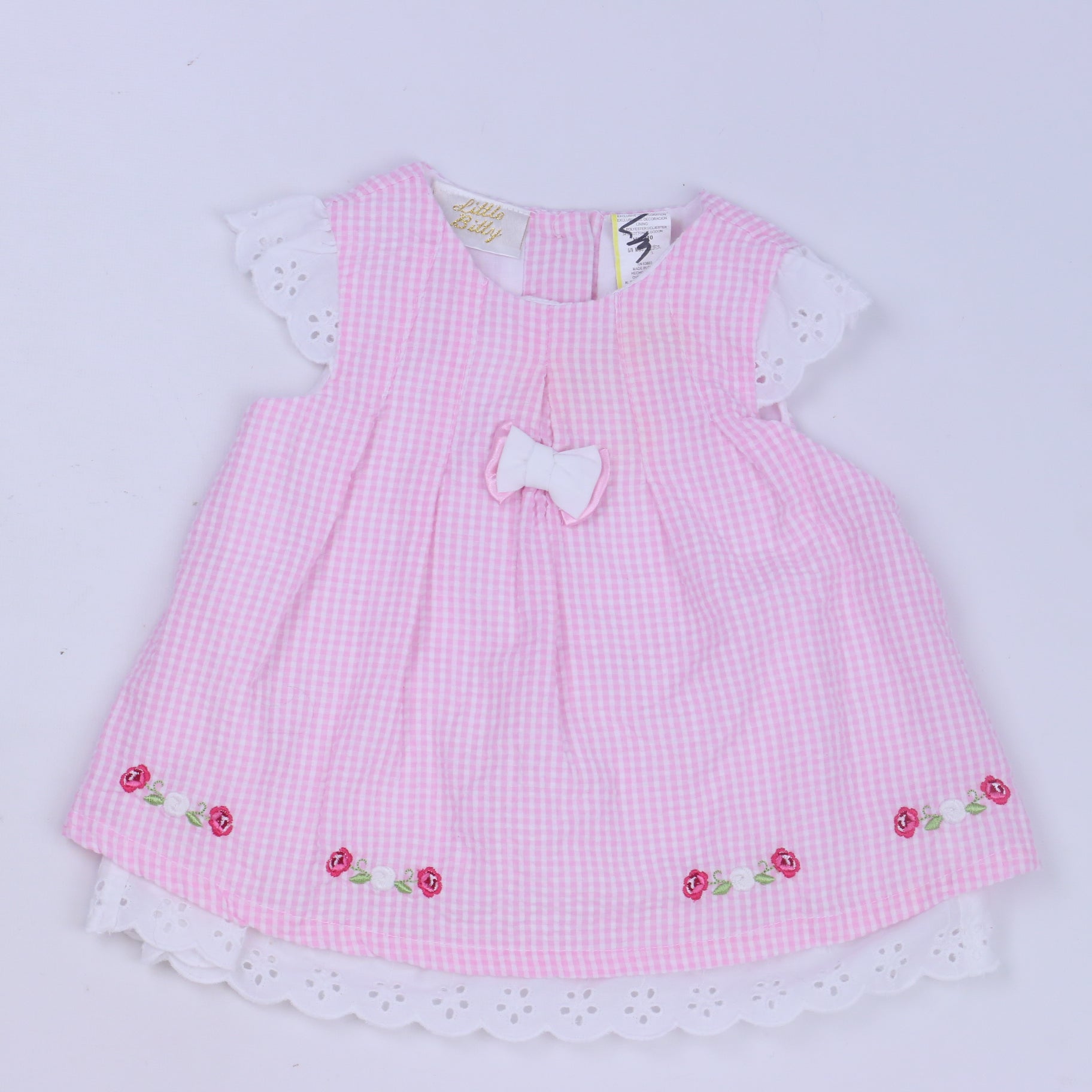 Little Bitty Girls Pink | White Dress Size: 6-9 Months Pink | White