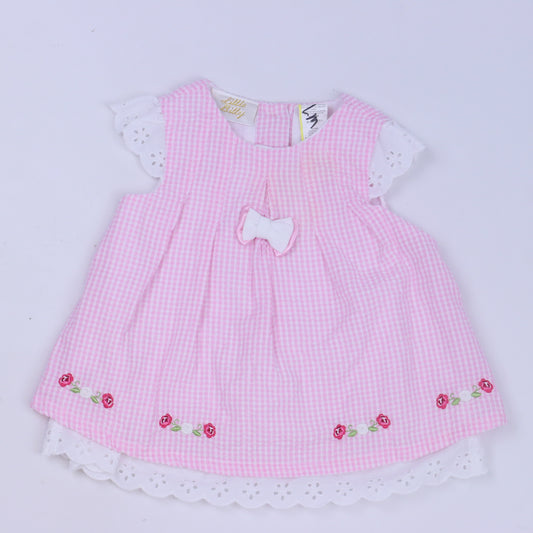 Little Bitty Girls Pink | White Dress Size: 6-9 Months Pink | White
