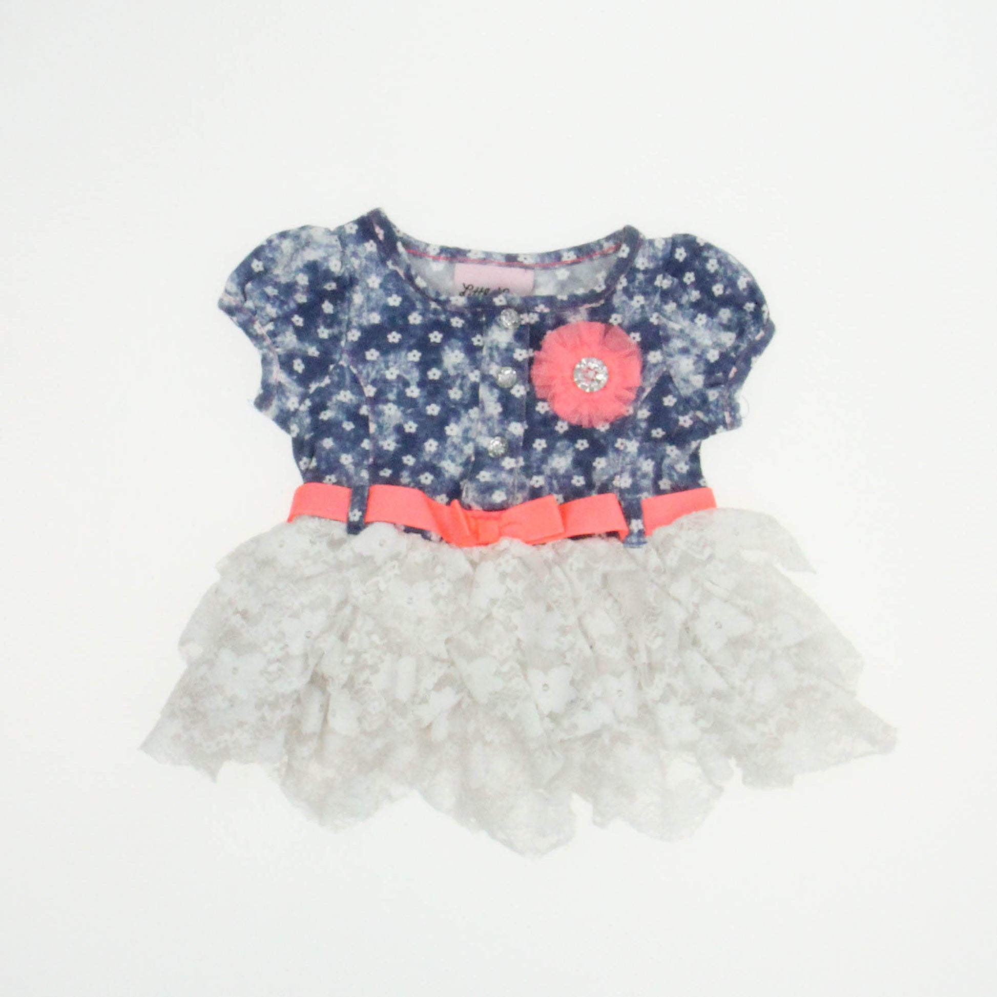 Little Lass Girls Blue | White Dress Size: 6-9 Months Blue | White