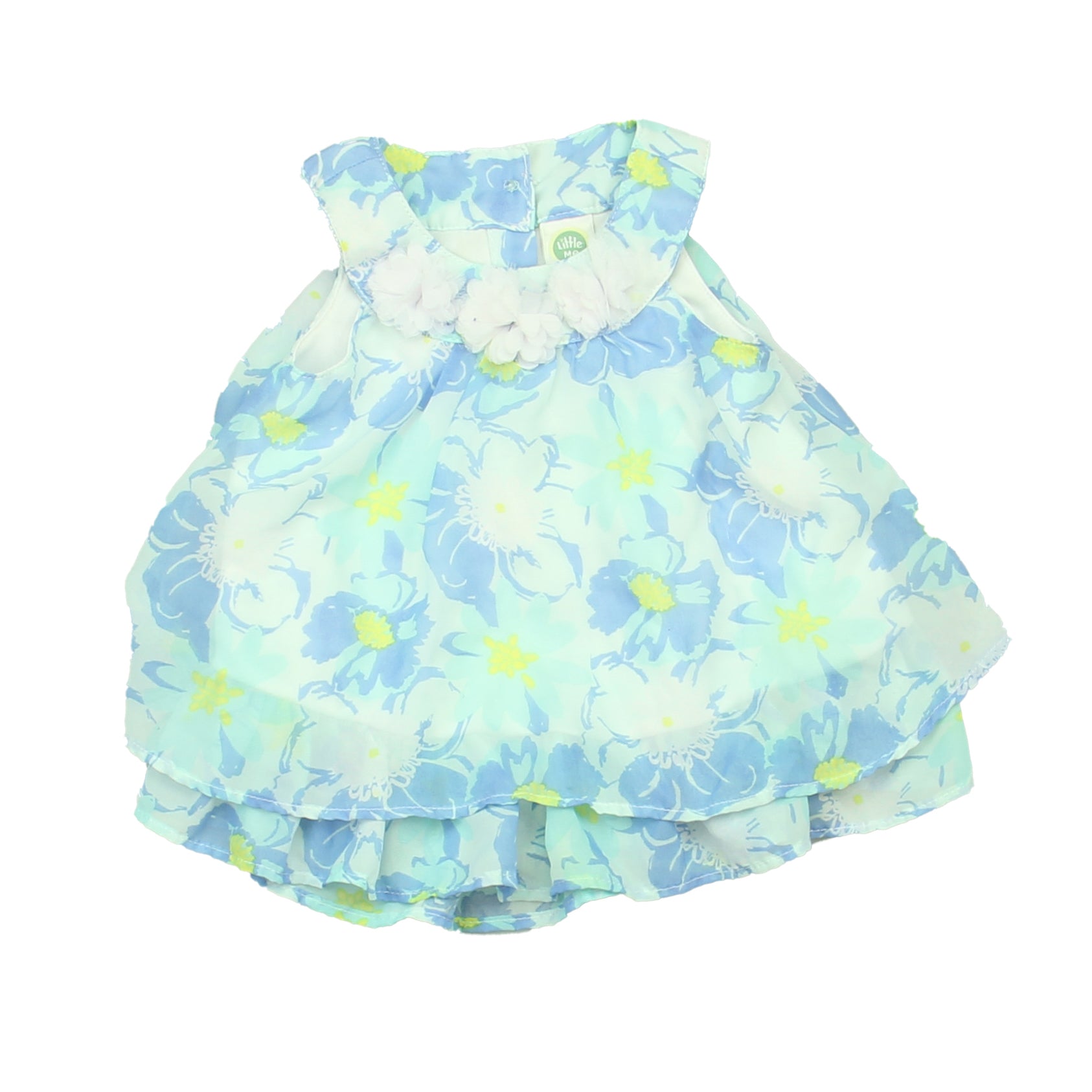 Little Me Girls Blue | Floral Dress Size: 12 Months Blue | Floral