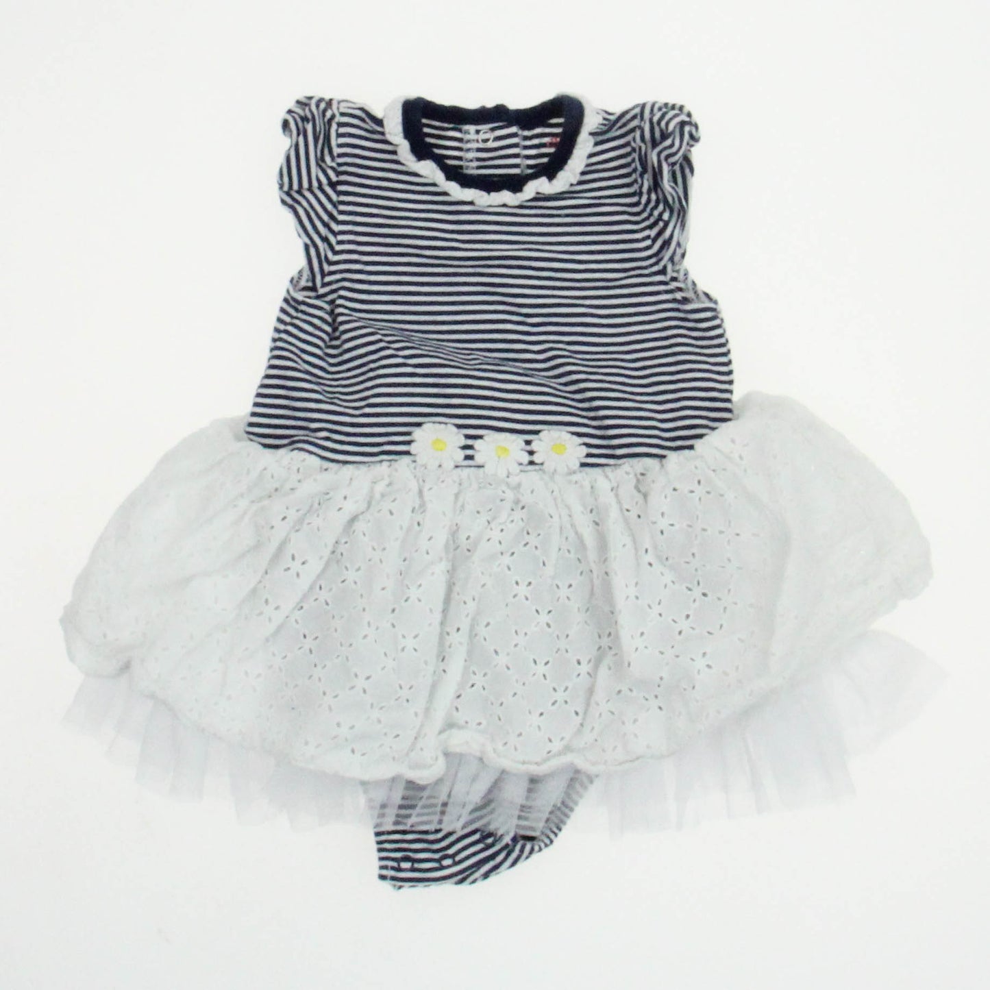 Little Me Girls Navy | White Dress Size: 12 Months Navy | White
