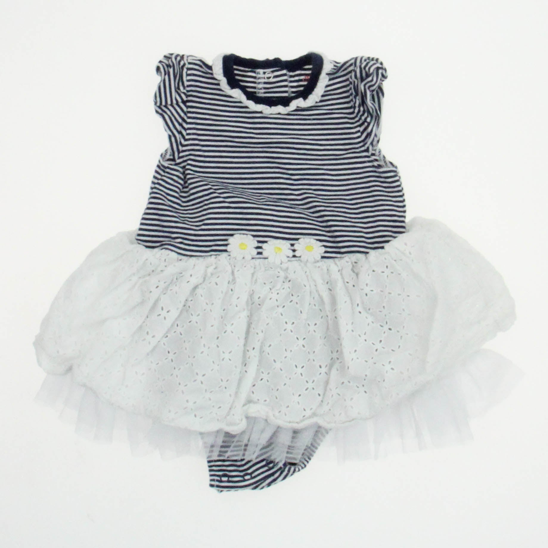 Little Me Girls Navy | White Dress Size: 12 Months Navy | White
