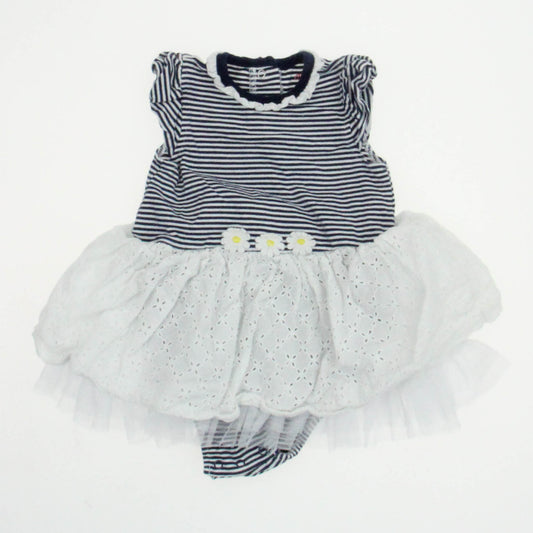 Little Me Girls Navy | White Dress Size: 12 Months Navy | White