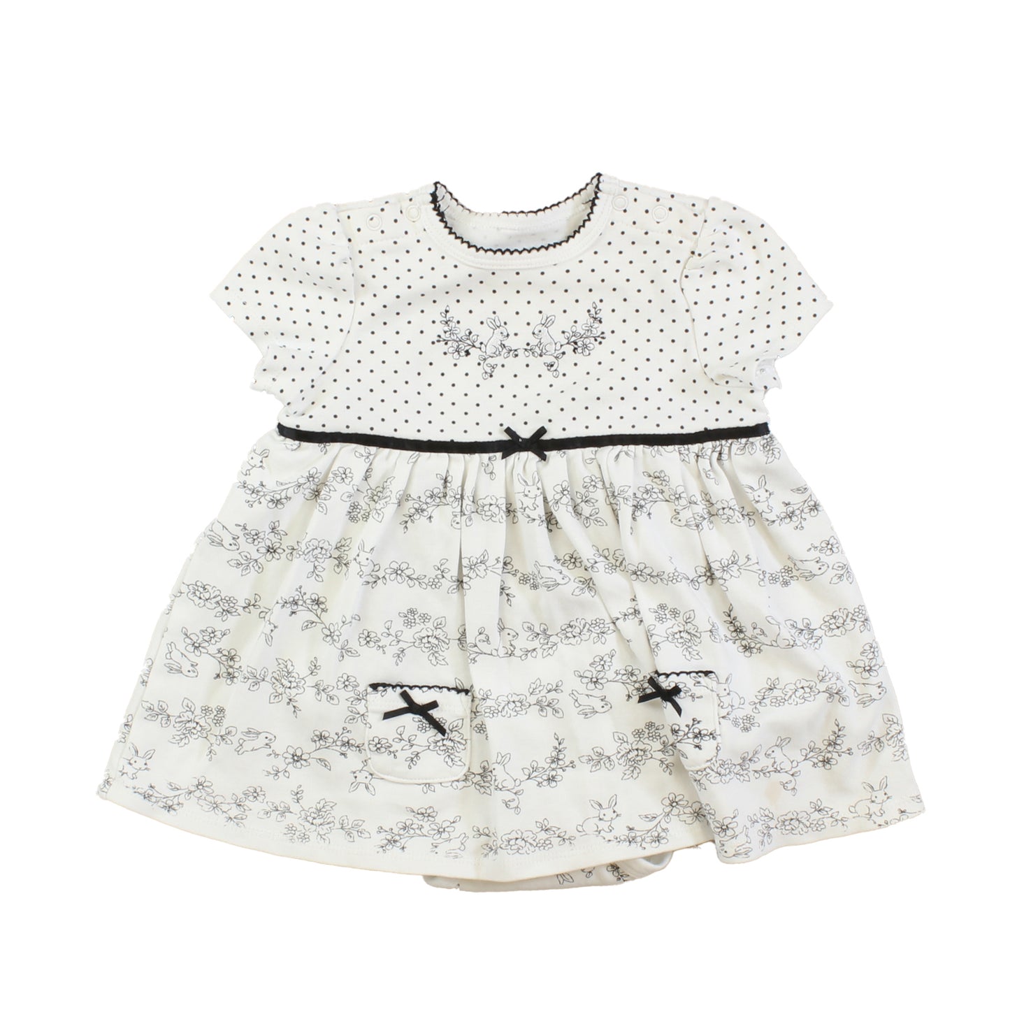Little Me Girls White | Black Dress Size: 12 Months White | Black
