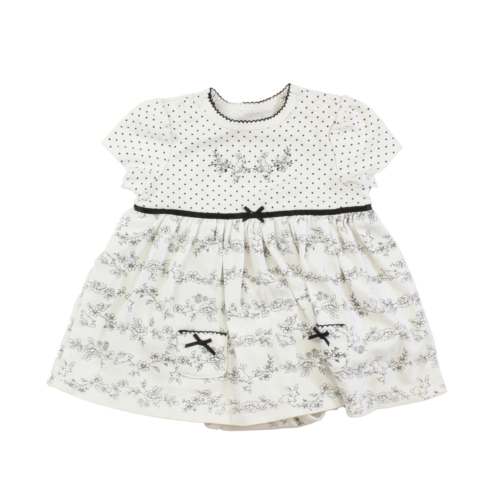 Little Me Girls White | Black Dress Size: 12 Months White | Black