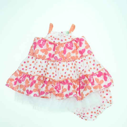 Little Me Girls Pink | Orange Dress Size: 18 Months Pink | Orange