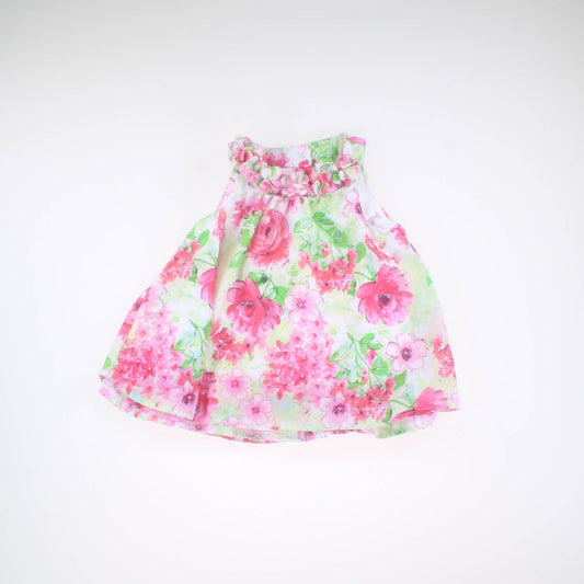 Little Me Girls Pink | Green | Floral Dress Size: 24 Months Pink | Green | Floral
