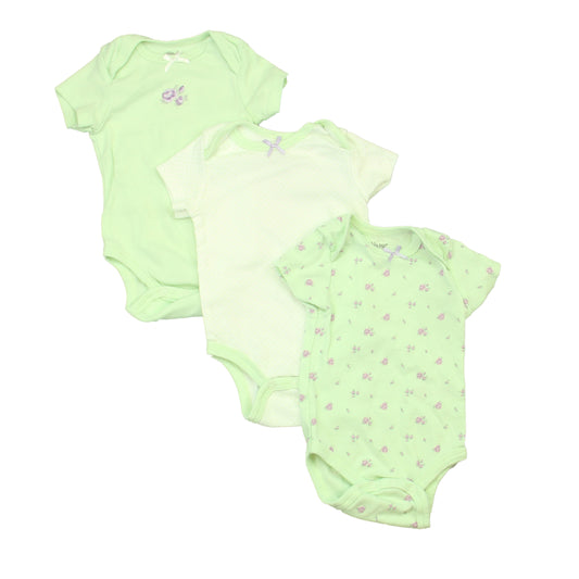 Little Me Girls Green | Purple Onesie Size: 3 Months Green | Purple