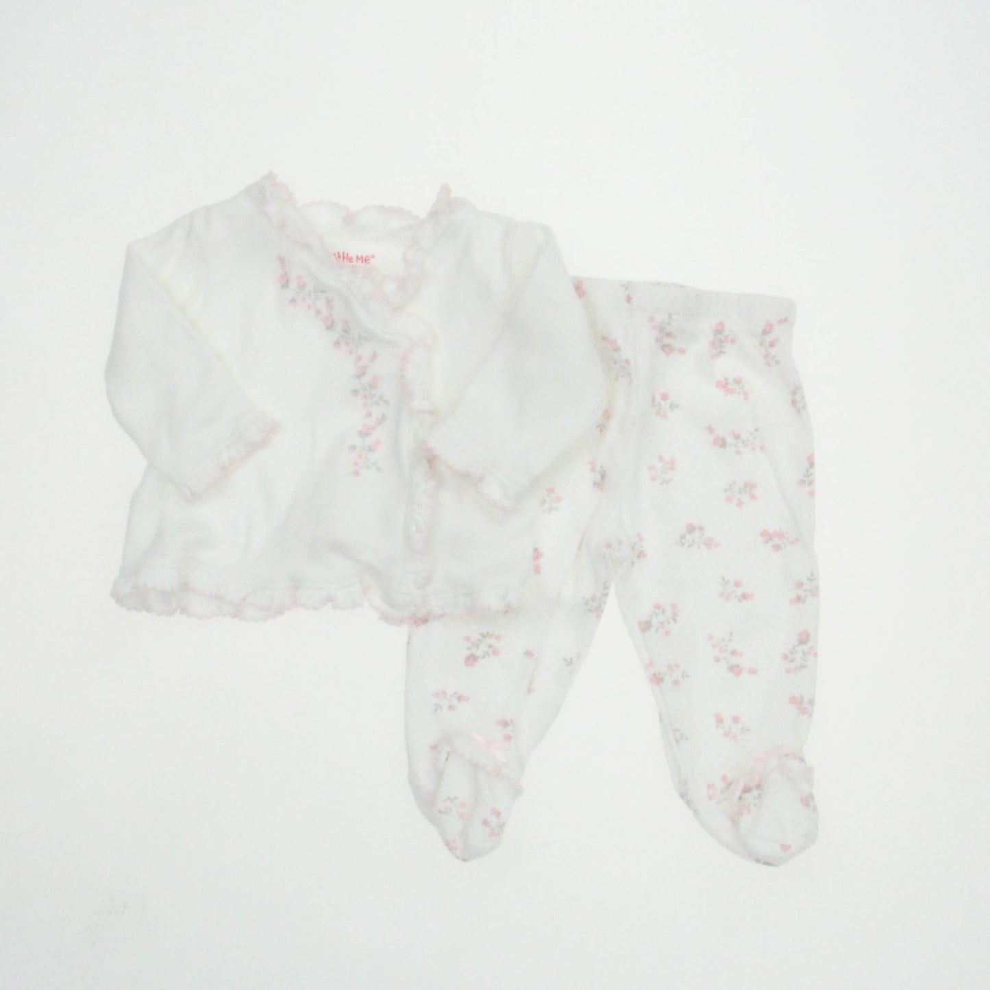 Little Me Girls White | Floral Apparel Sets Size: 3 Months White | Floral
