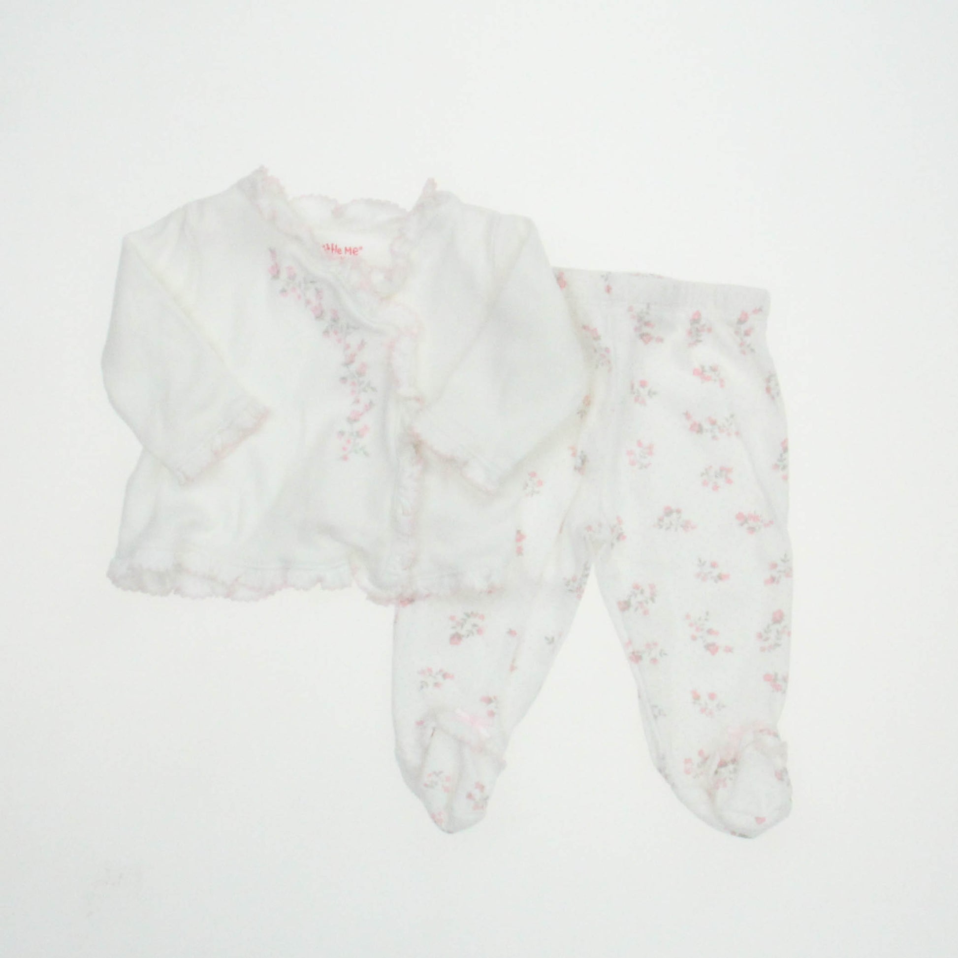 Little Me Girls White | Floral Apparel Sets Size: 3 Months White | Floral
