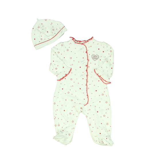 Little Me Girls White | Red | Silver Long Sleeve Outfit Size: 3 Months White | Red | Silver