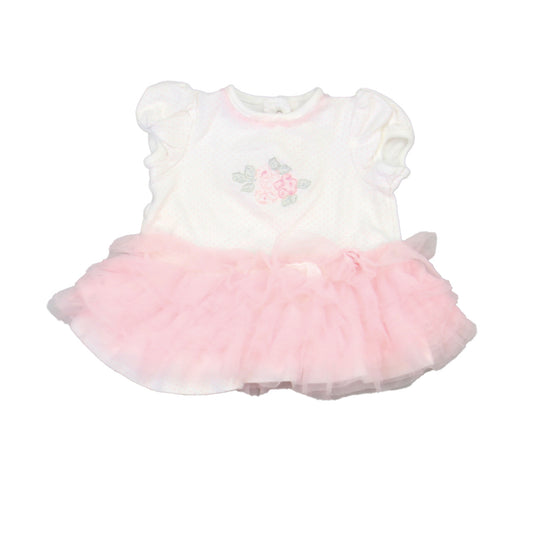Little Me Girls Pink | White Dress Size: 6 Months Pink | White