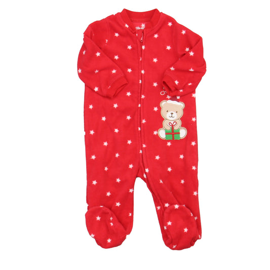 Little Me Unisex Red 1-piece footed Pajamas Size: 6 Months Red
