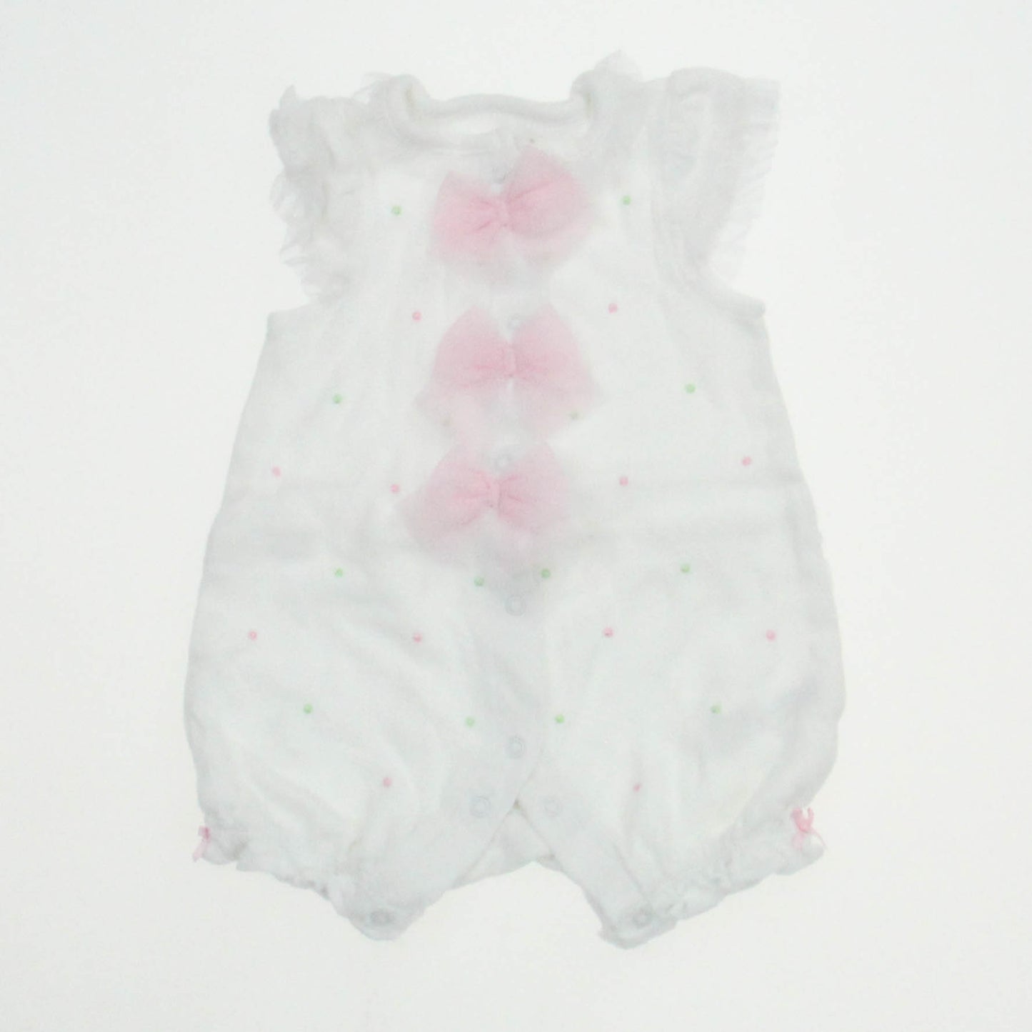 Little Me Girls White | Pink Romper Size: 6 Months White | Pink