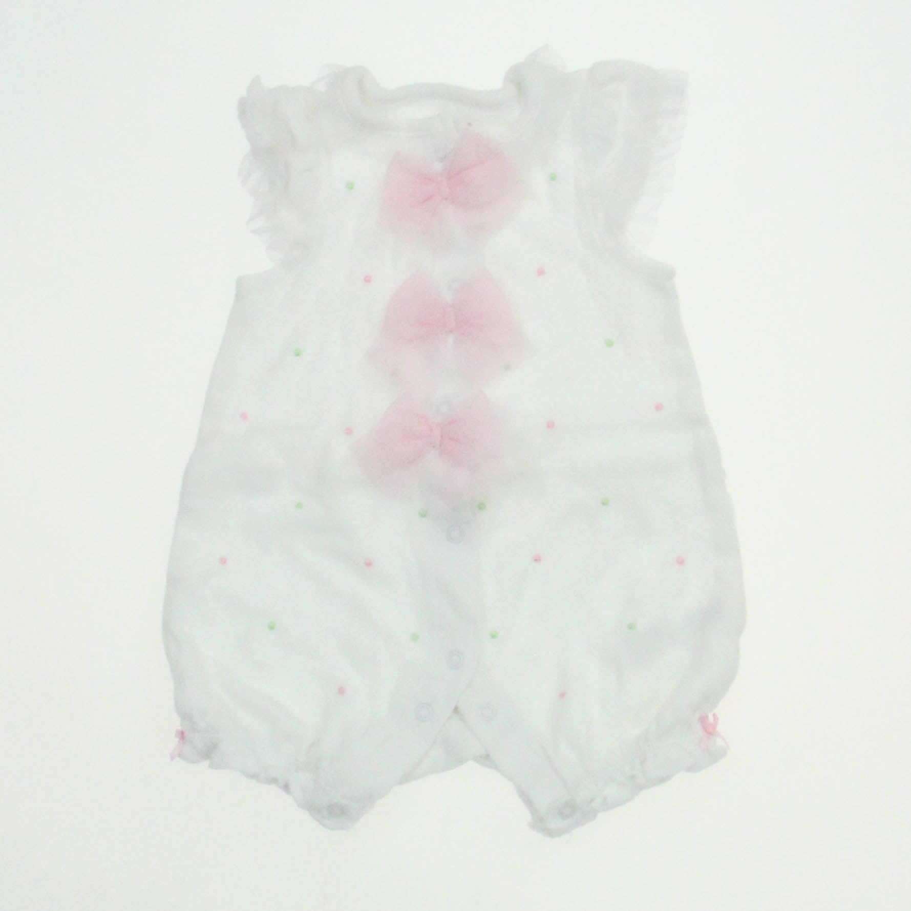 Little Me Girls White | Pink Romper Size: 6 Months White | Pink
