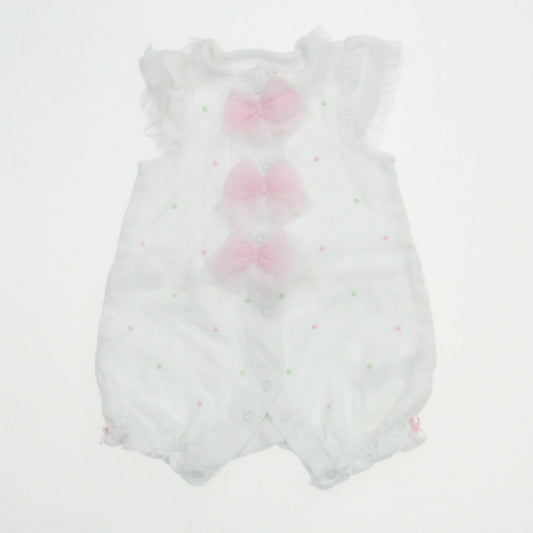 Little Me Girls White | Pink Romper Size: 6 Months White | Pink