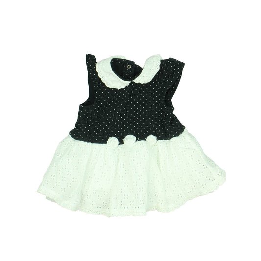 Little Me Girls Black | White Dress Size: 9 Months Black | White