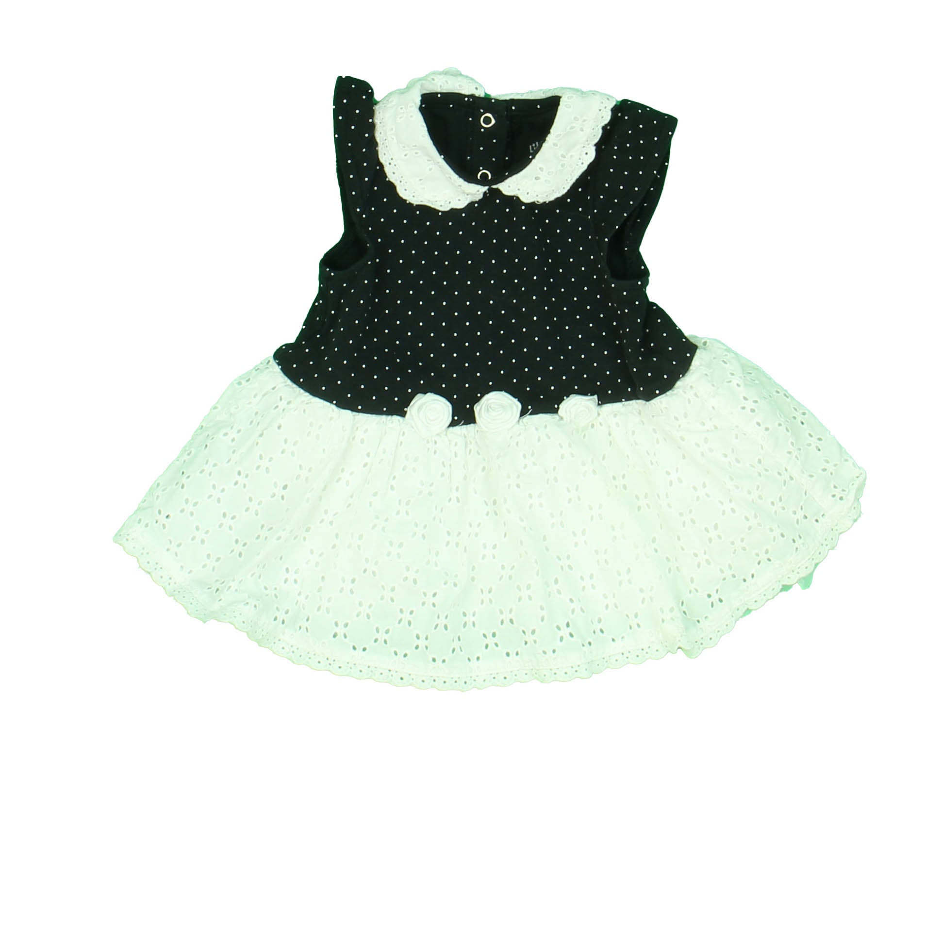 Little Me Girls Black | White Dress Size: 9 Months Black | White