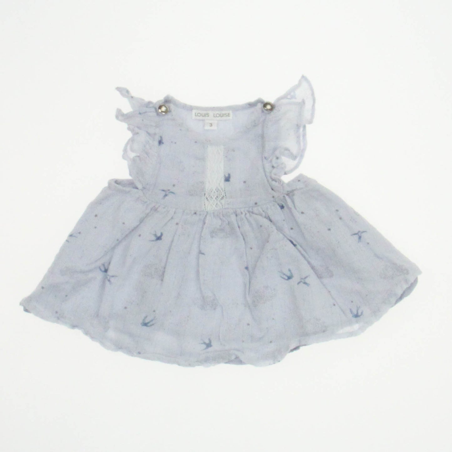 Louis Louise Girls Gray Dress Size: 3 Months Gray
