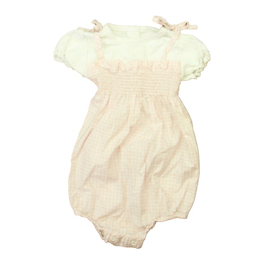 Lyda Baby Girls Pink | White Romper Size: 6-9 Months Pink | White
