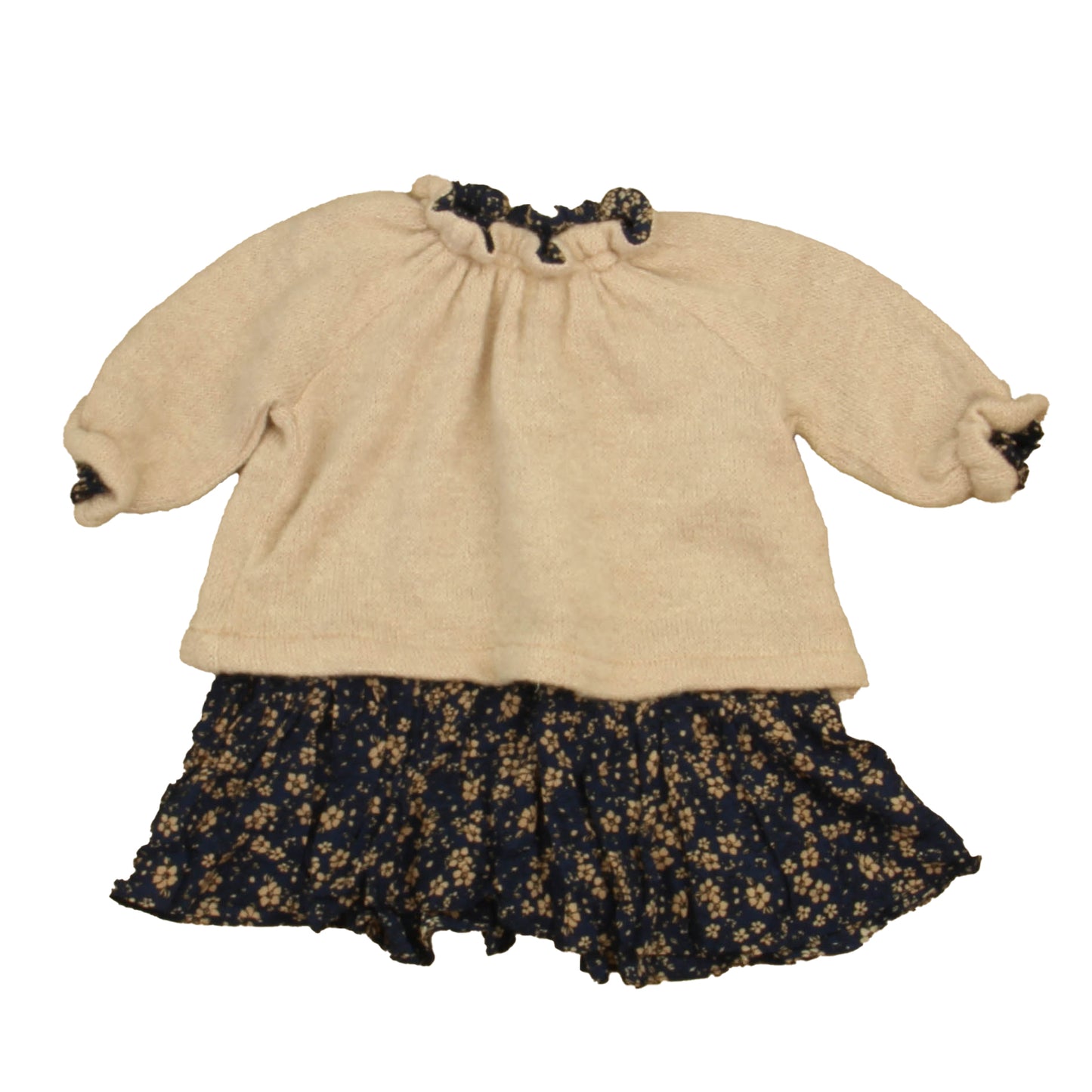 Mademoiselle a Soho Girls Taupe | Navy Dress Size: 6 Months Taupe | Navy