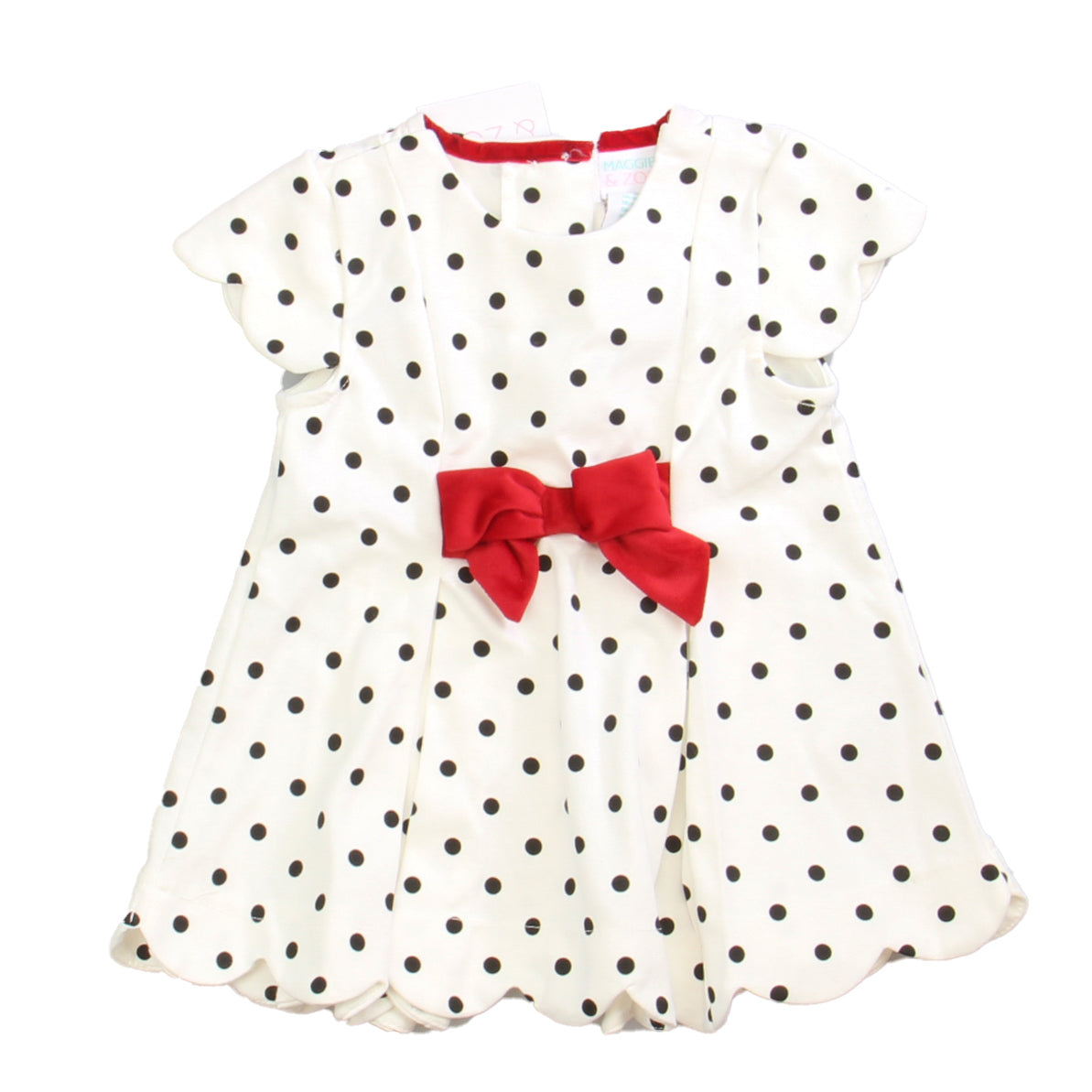 Maggie and Zoe Girls White | Black | Red Dress Size: 18 Months White | Black | Red