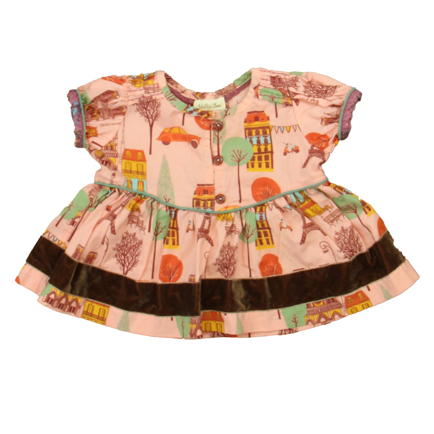 Matilda Jane Girls Pink | Brown Blouse Size: 12 Months Pink | Brown