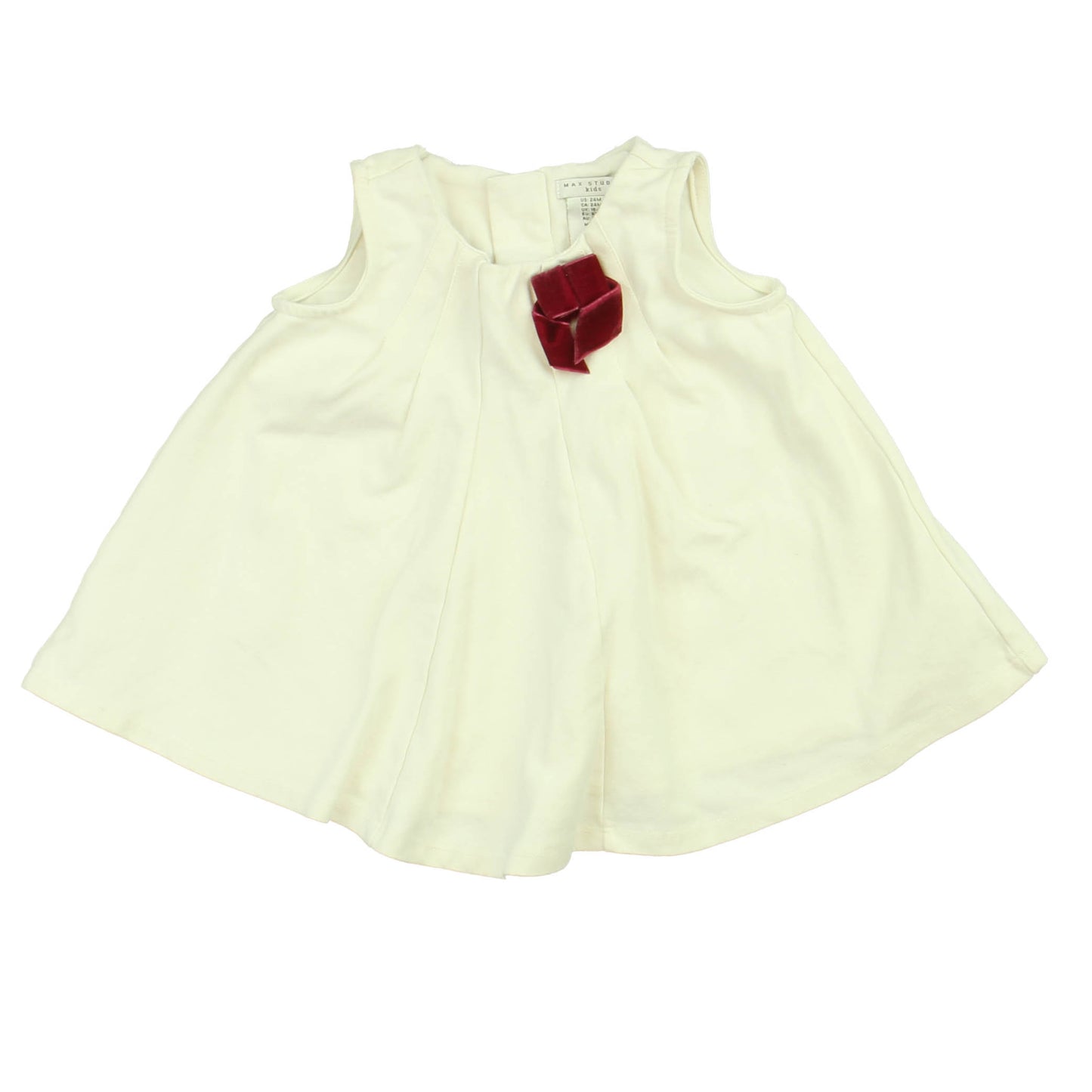 Max Studio Girls Ivory | Red Dress Size: 24 Months Ivory | Red
