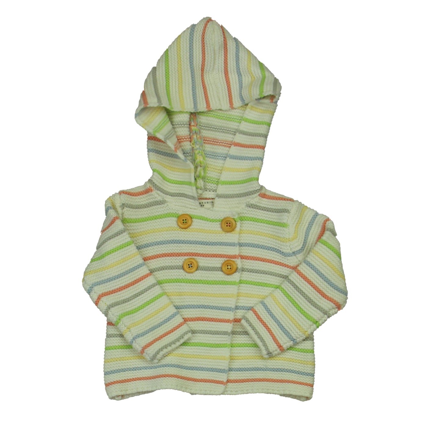 Max Studio Girls White | Multi | Stripes Cardigan Size: 3-6 Months White | Multi | Stripes