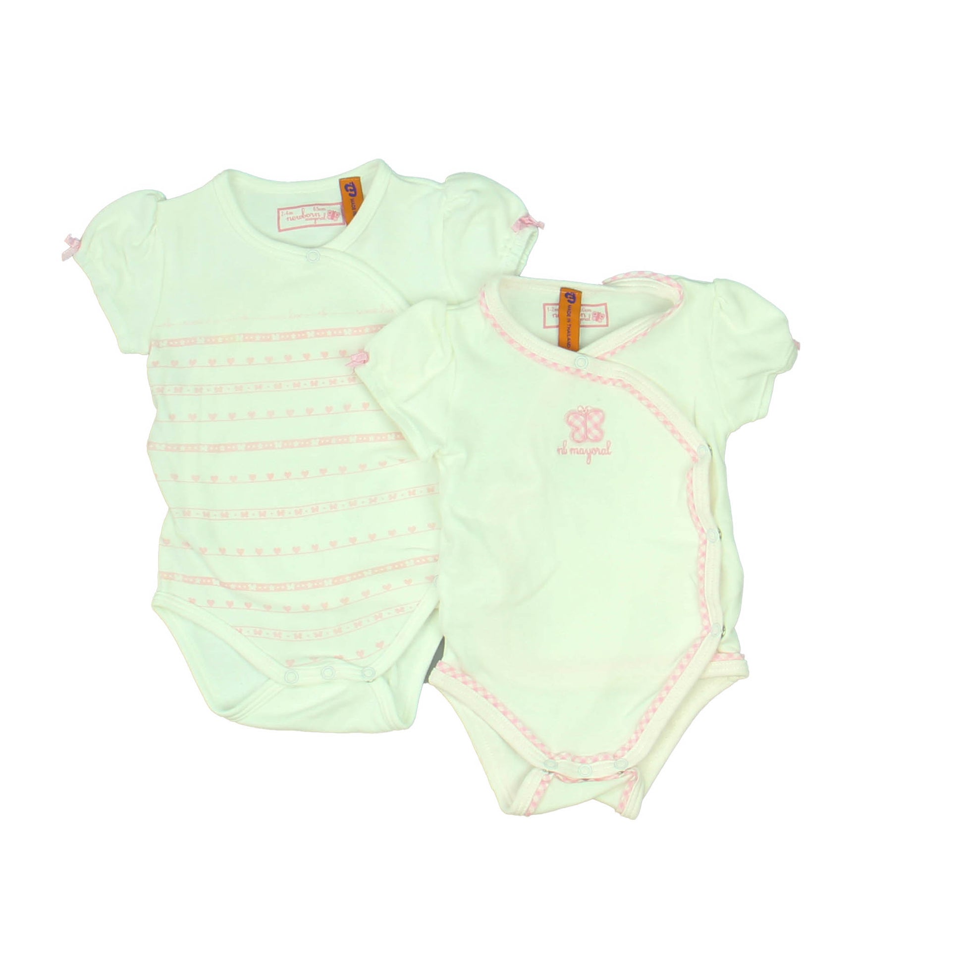 Mayoral Girls White Onesie Size: 0-3 Months White