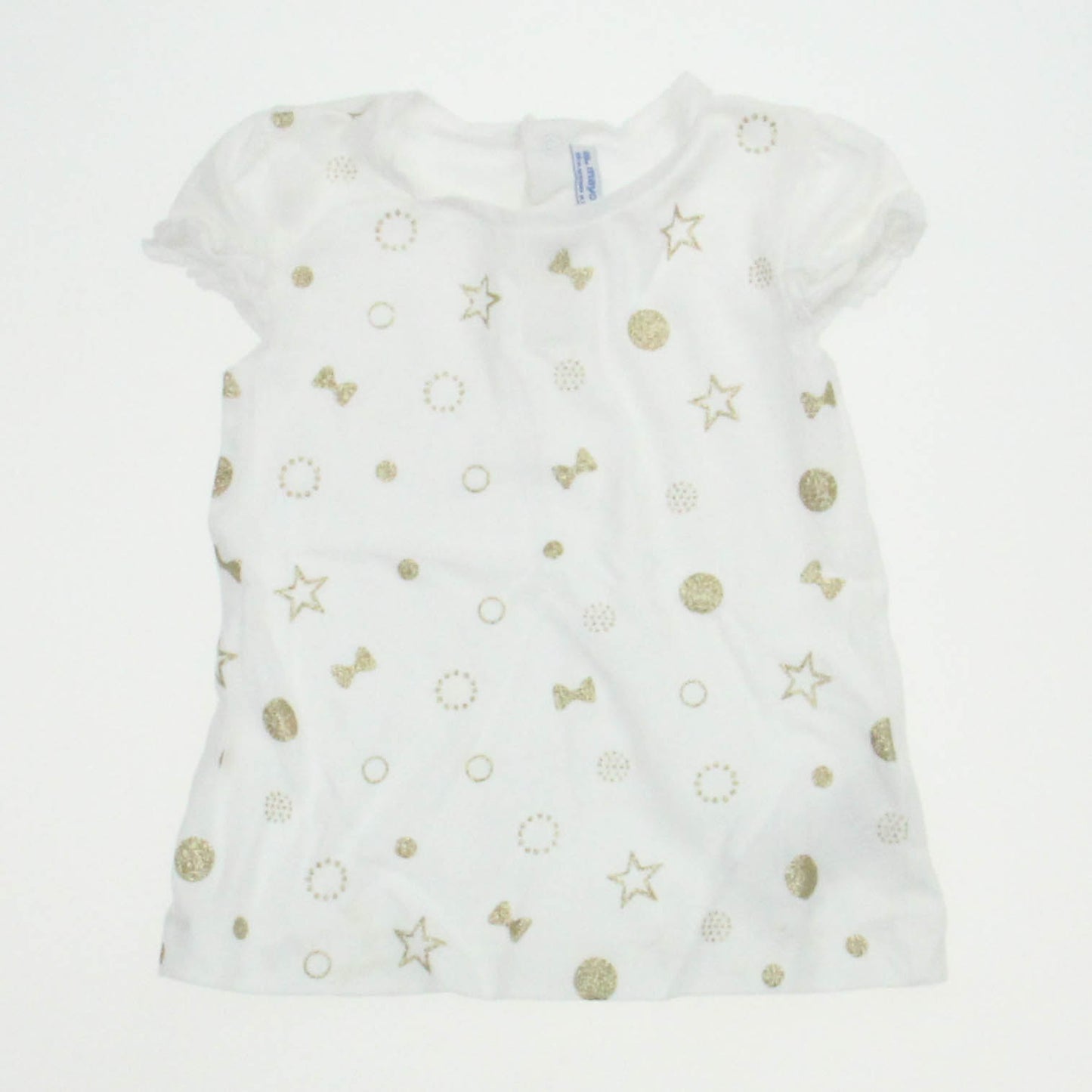 Mayoral Girls Ivory | Gold T-Shirt Size: 18 Months Ivory | Gold