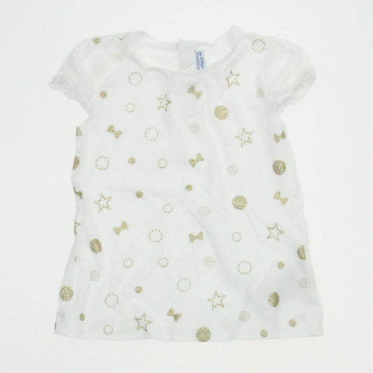 Mayoral Girls Ivory | Gold T-Shirt Size: 18 Months Ivory | Gold