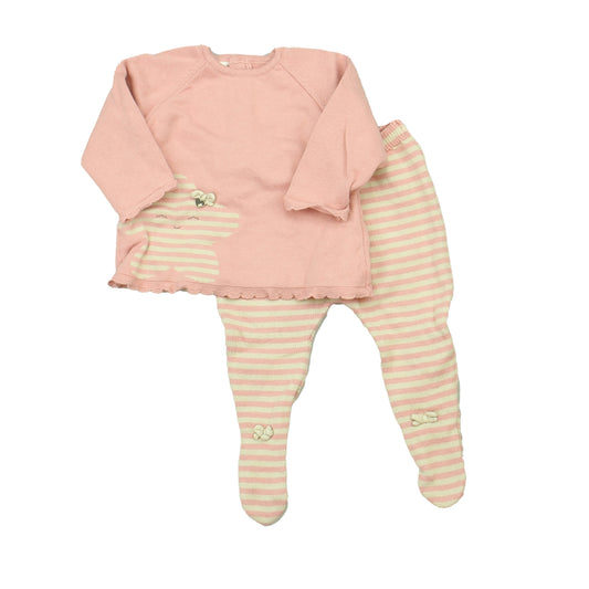 Mayoral Girls Pink Stripe Apparel Sets Size: 2-4 Months Pink Stripe