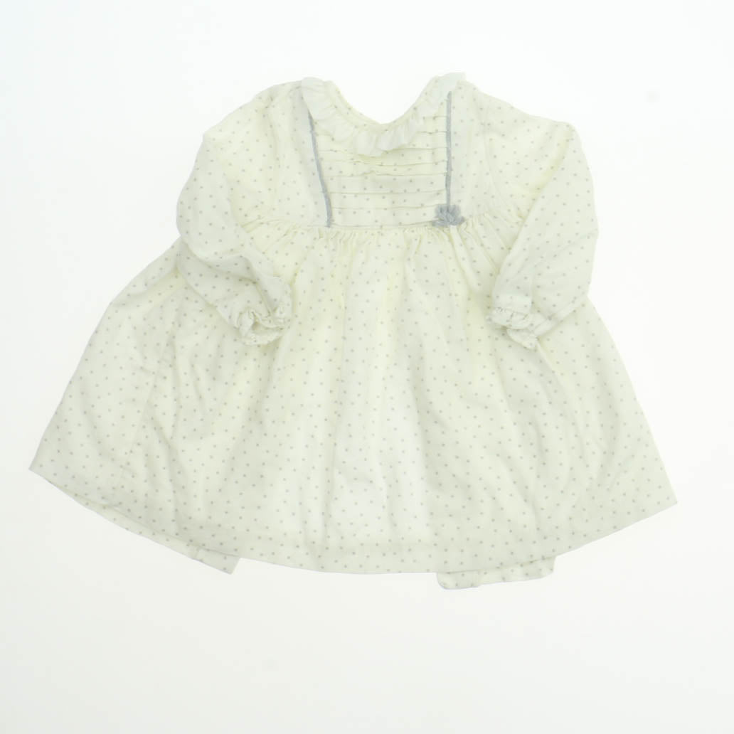 Mayoral Girls White | Gray Dress Size: 4-6 Months White | Gray
