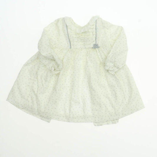 Mayoral Girls White | Gray Dress Size: 4-6 Months White | Gray