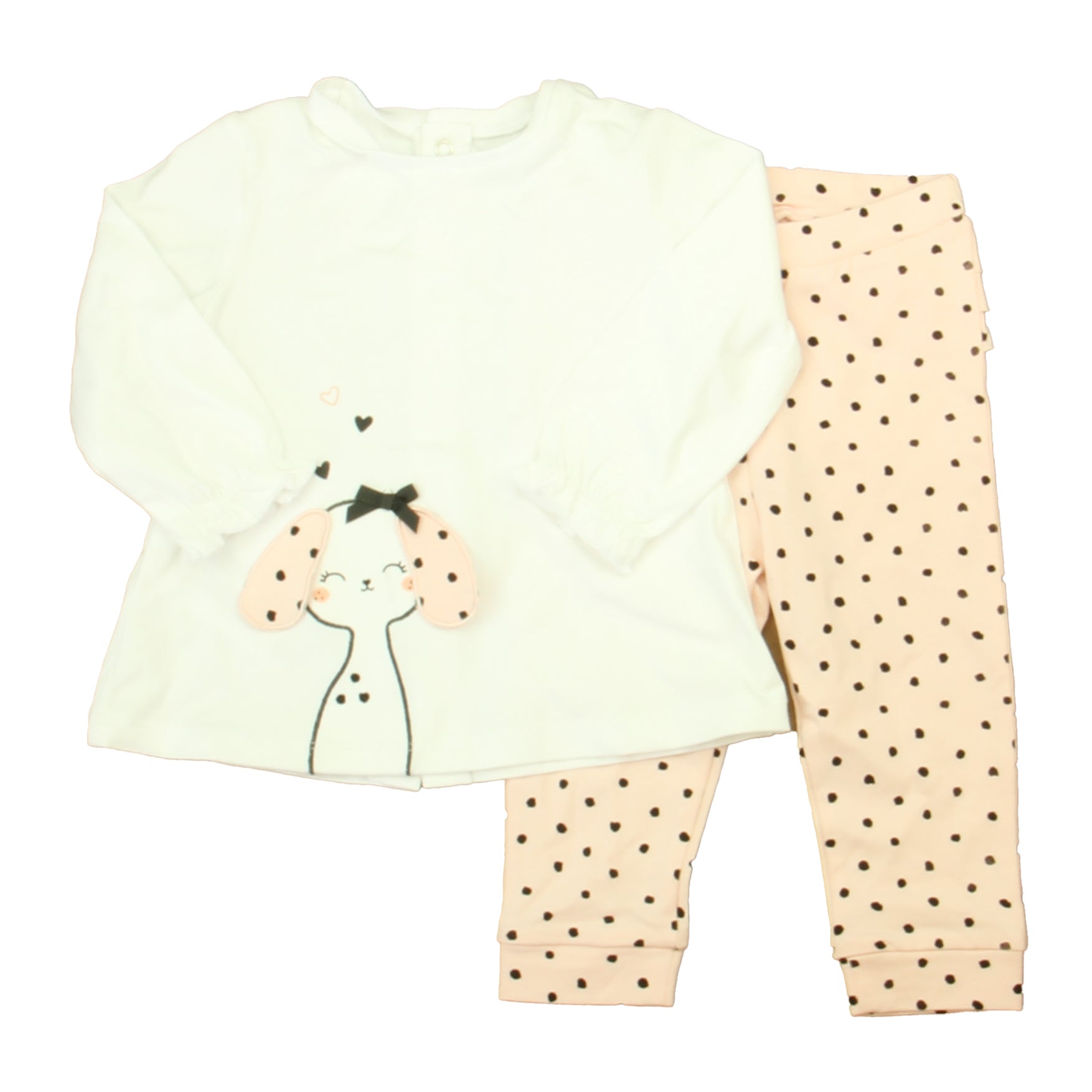 Mayoral Girls White | Pink | Black Apparel Sets Size: 4-6 Months White | Pink | Black
